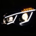 2000-2007 Mercedes Benz W203 C Klasse Sedan LED-balk Projectorkoplampen met LED-richtingaanwijzers (gitzwarte behuizing/heldere lens)